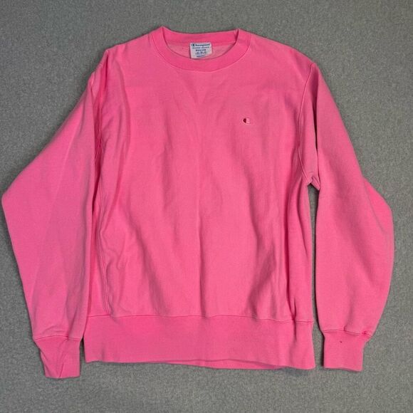 Vintage Champion 90s Reverse Weave Men's Medium Pink Oversized Crewneck Sweater - Picture 1 of 6